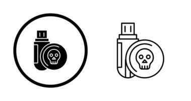 icône de vecteur de lecteur usb infecté