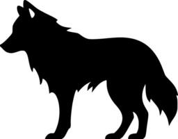 vecteur Loup icône logo noir silhouette vecteur illustration