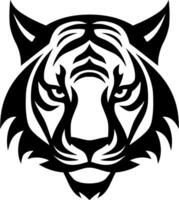 vecteur tigre visage logo noir silhouette grandes lignes vecteur illustration