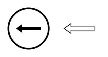 icône de vecteur de flèche gauche unique
