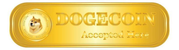 doge coin crypto accepté ici signé vecteur