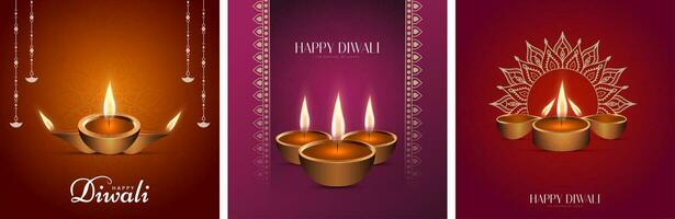 content diwali social médias Publier pour publicité, statut vœux, bannière, salutation carte vecteur