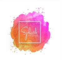 Tache aquarelle abstraite avec motif coloré splash vecteur