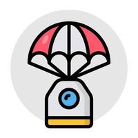 un design plat, icône de parachute vecteur
