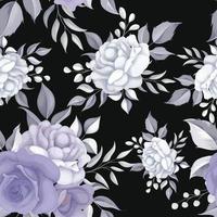 beau motif floral sans couture avec des fleurs violettes vecteur