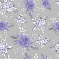 beau motif floral sans couture avec des fleurs violettes vecteur