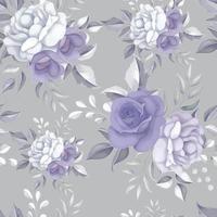 beau motif floral sans couture avec des fleurs violettes vecteur