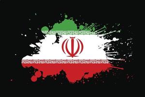 drapeau iranien avec design effet grunge vecteur