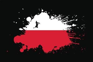 drapeau de la pologne avec un effet grunge vecteur