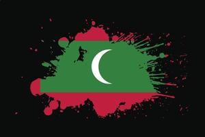 drapeau maldives avec design effet grunge vecteur
