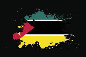 drapeau mozambique avec design effet grunge vecteur