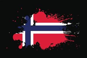 drapeau de la norvège avec un effet grunge vecteur