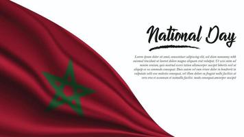 bannière de la fête nationale avec fond de drapeau maroc vecteur