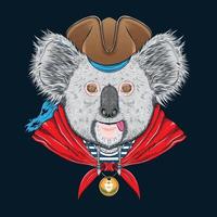 capitaine koala personnage animal d'australie illustration vecteur