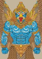 illustration de la mythologie hindoue garuda avec des ornements traditionnels vecteur