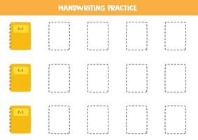 tracer des lignes avec de jolis cahiers. pratique de l'écriture. vecteur
