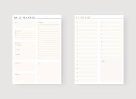 tous les jours et pour faire le modèle de planificateur de liste. ensemble de modèles de planificateur moderne. vecteur