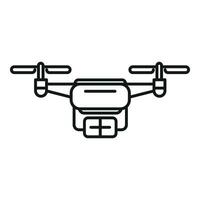 parcelle drone livraison icône contour vecteur. intelligent numérique technologie vecteur