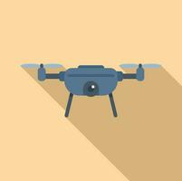 quadcopter drone icône plat vecteur. espion vidéo jouet vecteur