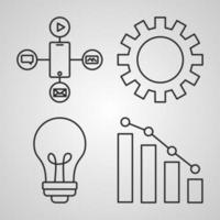 ensemble simple d'icônes de ligne vectorielle seo vecteur