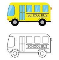 école autobus contour avec agrafe art vecteur
