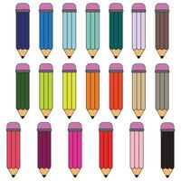 graisse mini crayon clipart ensemble vecteur