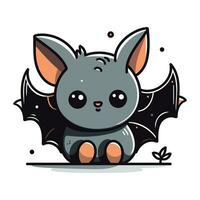 mignonne dessin animé chauve souris. vecteur illustration isolé sur une blanc Contexte.