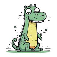 dessin animé crocodile. vecteur illustration de une marrant crocodile.