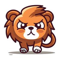 Lion mignonne dessin animé mascotte personnage vecteur icône illustration