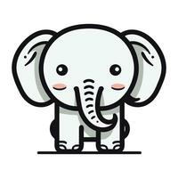 mignonne l'éléphant dessin animé isolé icône vecteur illustration conception graphique vecteur illustration conception