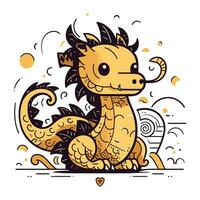 mignonne dessin animé dragon. vecteur illustration de une chinois zodiaque symbole.