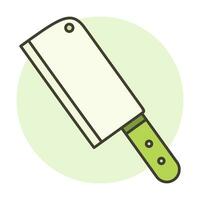 couteau Boucher ustensiles de cuisine outil icône vecteur illustration