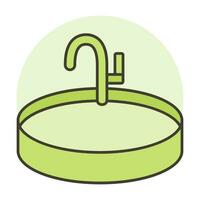 lavabo Ménage et robinet l'eau icône vecteur illustration