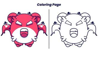 des monstres mignons bondissent avec des pages à colorier vecteur