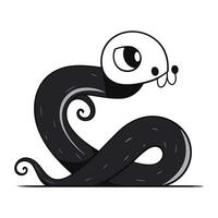 mignonne dessin animé serpent isolé sur une blanc Contexte. vecteur illustration.