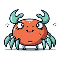 Crabe dessin animé personnage. vecteur illustration de une mignonne Crabe mascotte.