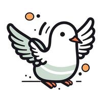 Pigeon griffonnage icône. vecteur illustration dans plat ligne style