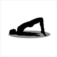 fille yoga silhouette vecteur