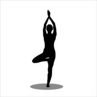 fille yoga silhouette vecteur