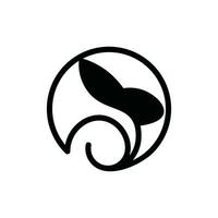 Facile lapin animal logo conception dans cercle ligne moderne conception élément, adapté pour votre entreprise vecteur