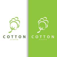 coton logo, doux et lisse coton plante conception pour affaires marques avec Facile lignes et tige vecteur