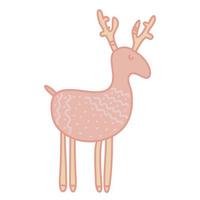 Cerf de dessin animé mignon dans un design scandinave de pépinière vecteur