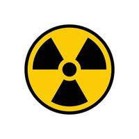 radioactif avertissement Jaune cercle signe. radioactivité avertissement vecteur symbole.
