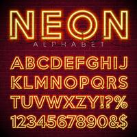 Alphabet néon lumineux