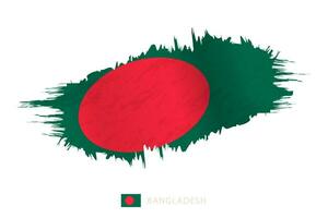 peint coup de pinceau drapeau de bangladesh avec agitant effet. vecteur