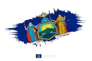 peint coup de pinceau drapeau de Nouveau york avec agitant effet. vecteur