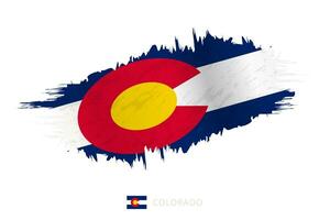 peint coup de pinceau drapeau de Colorado avec agitant effet. vecteur