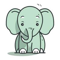 mignonne l'éléphant dessin animé vecteur illustration. mignonne animal personnage.