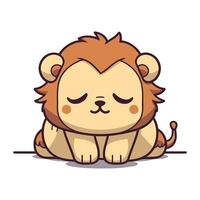 mignonne Lion dessin animé personnage. vecteur illustration de une mignonne animal.