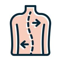 chiropratique vecteur épais ligne rempli foncé couleurs